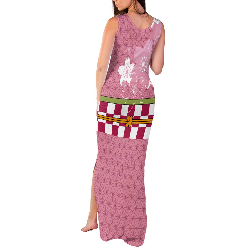 Japanese Asanoha Pattern Tank Maxi Dress Charm Against Evil Spirits - Wonder Print Shop