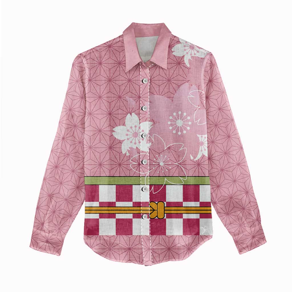 Japanese Asanoha Pattern Women Casual Shirt Charm Against Evil Spirits - Wonder Print Shop