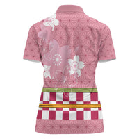 Japanese Asanoha Pattern Women Polo Shirt Charm Against Evil Spirits - Wonder Print Shop