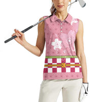Japanese Asanoha Pattern Women Sleeveless Polo Shirt Charm Against Evil Spirits - Wonder Print Shop