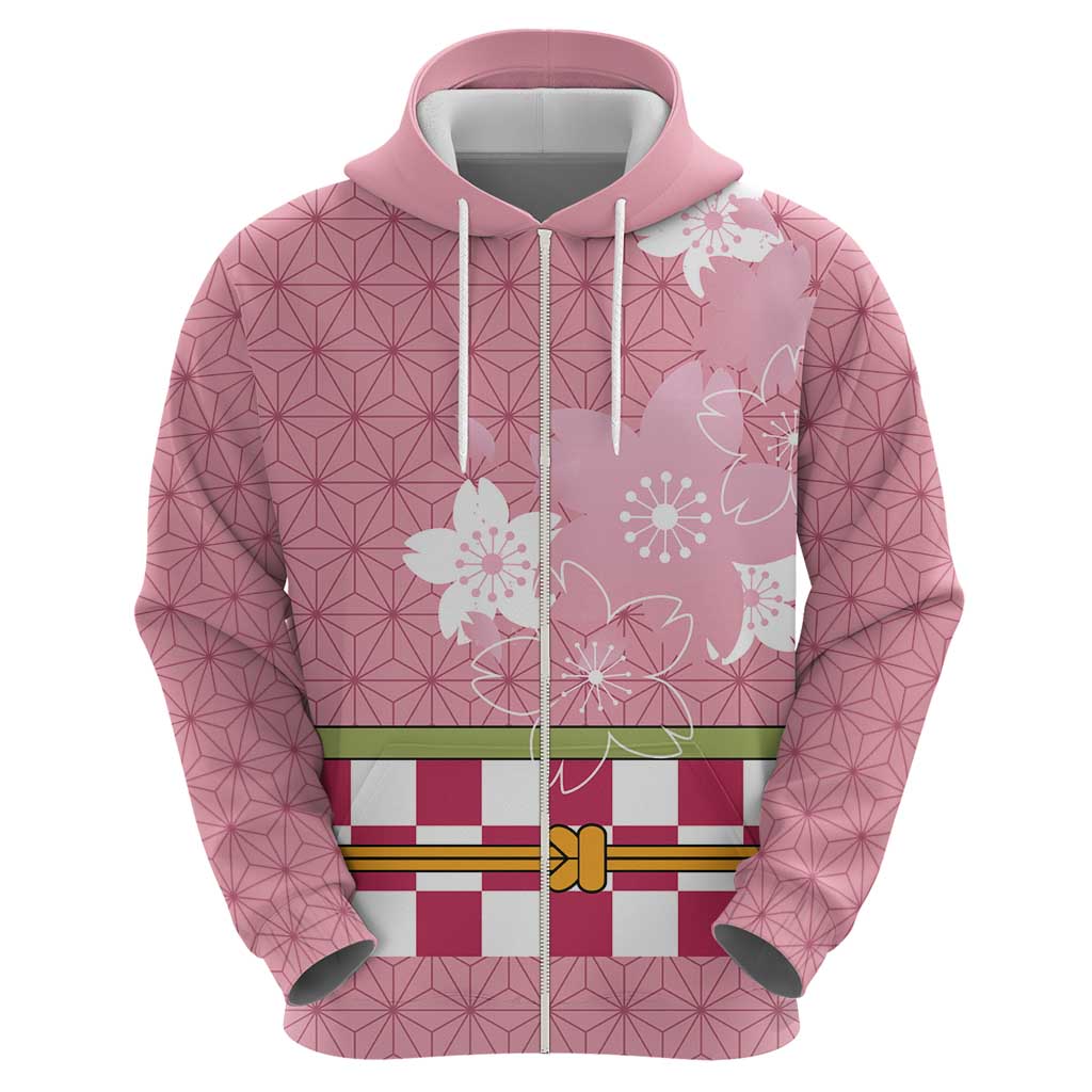 Japanese Asanoha Pattern Zip Hoodie Charm Against Evil Spirits - Wonder Print Shop