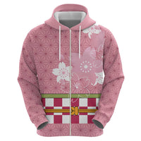 Japanese Asanoha Pattern Zip Hoodie Charm Against Evil Spirits - Wonder Print Shop