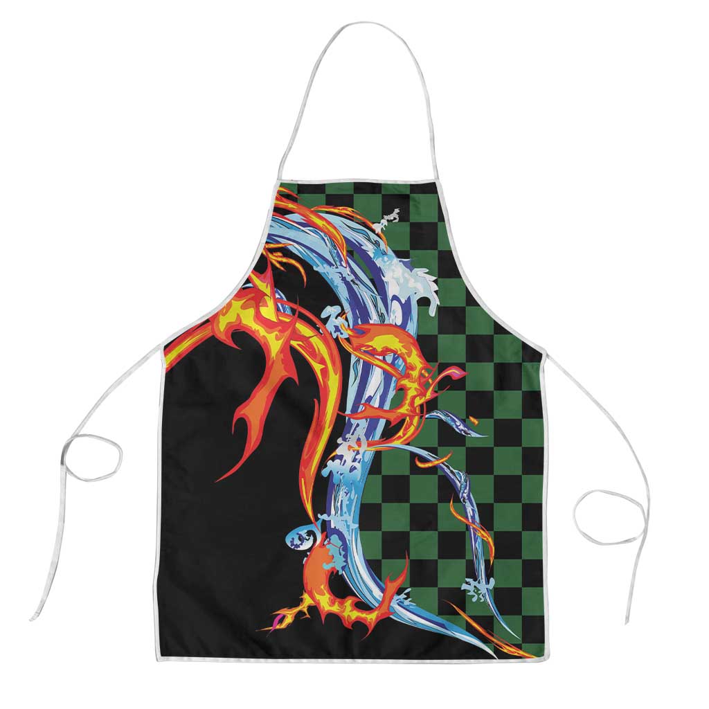 Japanese Asanoha Pattern Apron Sun Flame Slayer Dragon Hinokami Kagura Spirit - Wonder Print Shop