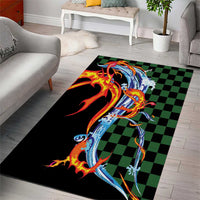 Japanese Asanoha Pattern Area Rug Sun Flame Slayer Dragon Hinokami Kagura Spirit - Wonder Print Shop