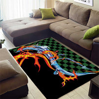Japanese Asanoha Pattern Area Rug Sun Flame Slayer Dragon Hinokami Kagura Spirit - Wonder Print Shop