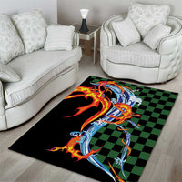 Japanese Asanoha Pattern Area Rug Sun Flame Slayer Dragon Hinokami Kagura Spirit - Wonder Print Shop
