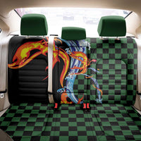 Japanese Asanoha Pattern Back Car Seat Cover Sun Flame Slayer Dragon Hinokami Kagura Spirit - Wonder Print Shop