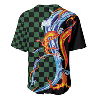 Japanese Asanoha Pattern Baseball Jersey Sun Flame Slayer Dragon Hinokami Kagura Spirit - Wonder Print Shop