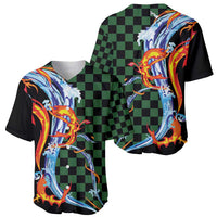 Japanese Asanoha Pattern Baseball Jersey Sun Flame Slayer Dragon Hinokami Kagura Spirit - Wonder Print Shop
