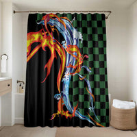 Japanese Asanoha Pattern Bathroom Set Sun Flame Slayer Dragon Hinokami Kagura Spirit - Wonder Print Shop