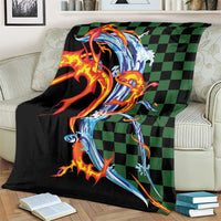 Japanese Asanoha Pattern Blanket Sun Flame Slayer Dragon Hinokami Kagura Spirit - Wonder Print Shop