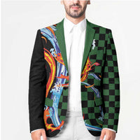 Japanese Asanoha Pattern Blazer Sun Flame Slayer Dragon Hinokami Kagura Spirit - Wonder Print Shop
