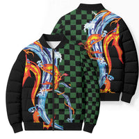 Japanese Asanoha Pattern Bomber Puffer Jacket Sun Flame Slayer Dragon Hinokami Kagura Spirit - Wonder Print Shop