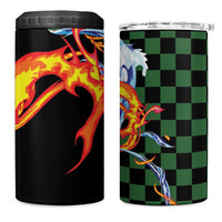Japanese Asanoha Pattern 4 in 1 Can Cooler Tumbler Sun Flame Slayer Dragon Hinokami Kagura Spirit - Wonder Print Shop