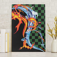 Japanese Asanoha Pattern Canvas Wall Art Sun Flame Slayer Dragon Hinokami Kagura Spirit - Wonder Print Shop
