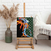 Japanese Asanoha Pattern Canvas Wall Art Sun Flame Slayer Dragon Hinokami Kagura Spirit - Wonder Print Shop