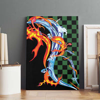 Japanese Asanoha Pattern Canvas Wall Art Sun Flame Slayer Dragon Hinokami Kagura Spirit - Wonder Print Shop