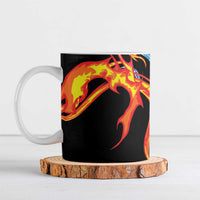 Japanese Asanoha Pattern Ceramic Mug Sun Flame Slayer Dragon Hinokami Kagura Spirit - Wonder Print Shop