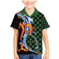Japanese Asanoha Pattern Family Matching Mermaid Dress and Hawaiian Shirt Sun Flame Slayer Dragon Hinokami Kagura Spirit - Wonder Print Shop