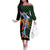 Japanese Asanoha Pattern Family Matching Off The Shoulder Long Sleeve Dress and Hawaiian Shirt Sun Flame Slayer Dragon Hinokami Kagura Spirit - Wonder Print Shop