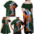 Japanese Asanoha Pattern Family Matching Off Shoulder Maxi Dress and Hawaiian Shirt Sun Flame Slayer Dragon Hinokami Kagura Spirit - Wonder Print Shop