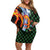 Japanese Asanoha Pattern Family Matching Off Shoulder Short Dress and Hawaiian Shirt Sun Flame Slayer Dragon Hinokami Kagura Spirit - Wonder Print Shop