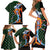 Japanese Asanoha Pattern Family Matching Short Sleeve Bodycon Dress and Hawaiian Shirt Sun Flame Slayer Dragon Hinokami Kagura Spirit - Wonder Print Shop