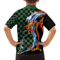 Japanese Asanoha Pattern Family Matching Summer Maxi Dress and Hawaiian Shirt Sun Flame Slayer Dragon Hinokami Kagura Spirit - Wonder Print Shop
