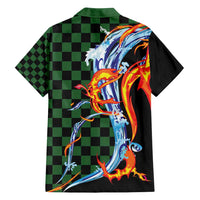 Japanese Asanoha Pattern Family Matching Tank Maxi Dress and Hawaiian Shirt Sun Flame Slayer Dragon Hinokami Kagura Spirit - Wonder Print Shop