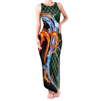 Japanese Asanoha Pattern Family Matching Tank Maxi Dress and Hawaiian Shirt Sun Flame Slayer Dragon Hinokami Kagura Spirit - Wonder Print Shop