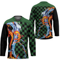 Japanese Asanoha Pattern Hockey Jersey Sun Flame Slayer Dragon Hinokami Kagura Spirit - Wonder Print Shop