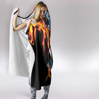 Japanese Asanoha Pattern Hooded Blanket Sun Flame Slayer Dragon Hinokami Kagura Spirit - Wonder Print Shop