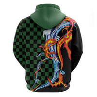 Japanese Asanoha Pattern Hoodie Sun Flame Slayer Dragon Hinokami Kagura Spirit - Wonder Print Shop