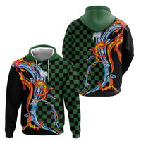 Japanese Asanoha Pattern Hoodie Sun Flame Slayer Dragon Hinokami Kagura Spirit - Wonder Print Shop