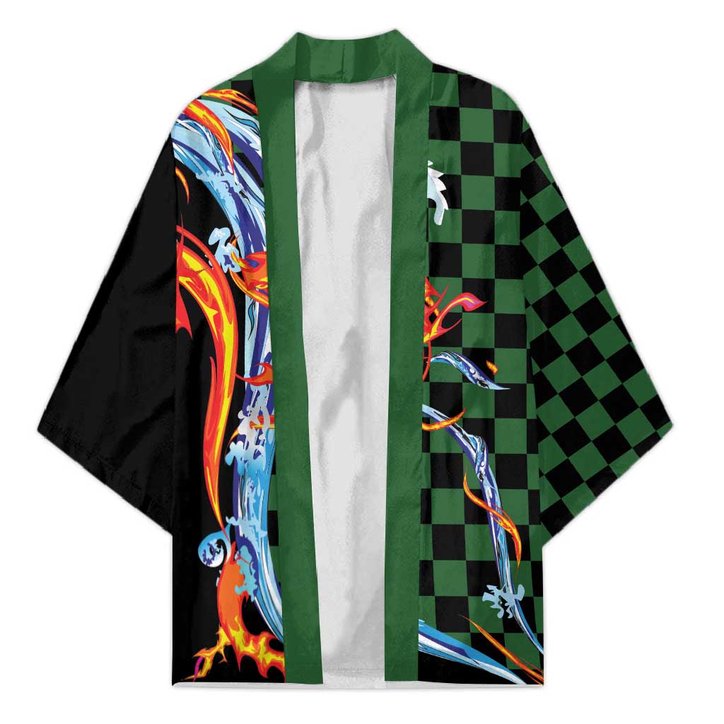 Japanese Asanoha Pattern Kimono Sun Flame Slayer Dragon Hinokami Kagura Spirit - Wonder Print Shop
