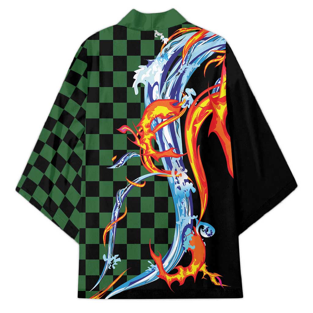 Japanese Asanoha Pattern Kimono Sun Flame Slayer Dragon Hinokami Kagura Spirit - Wonder Print Shop