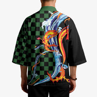 Japanese Asanoha Pattern Kimono Sun Flame Slayer Dragon Hinokami Kagura Spirit - Wonder Print Shop