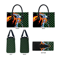 Japanese Asanoha Pattern Leather Bag Sun Flame Slayer Dragon Hinokami Kagura Spirit - Wonder Print Shop