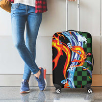 Japanese Asanoha Pattern Luggage Cover Sun Flame Slayer Dragon Hinokami Kagura Spirit - Wonder Print Shop