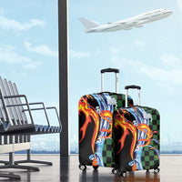 Japanese Asanoha Pattern Luggage Cover Sun Flame Slayer Dragon Hinokami Kagura Spirit - Wonder Print Shop