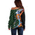 Japanese Asanoha Pattern Off Shoulder Sweater Sun Flame Slayer Dragon Hinokami Kagura Spirit - Wonder Print Shop