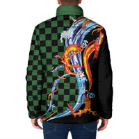 Japanese Asanoha Pattern Padded Jacket Sun Flame Slayer Dragon Hinokami Kagura Spirit - Wonder Print Shop