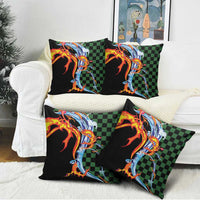 Japanese Asanoha Pattern Pillow Cover Sun Flame Slayer Dragon Hinokami Kagura Spirit - Wonder Print Shop