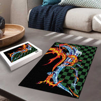 Japanese Asanoha Pattern Puzzle Sun Flame Slayer Dragon Hinokami Kagura Spirit - Wonder Print Shop