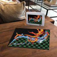 Japanese Asanoha Pattern Puzzle Sun Flame Slayer Dragon Hinokami Kagura Spirit - Wonder Print Shop