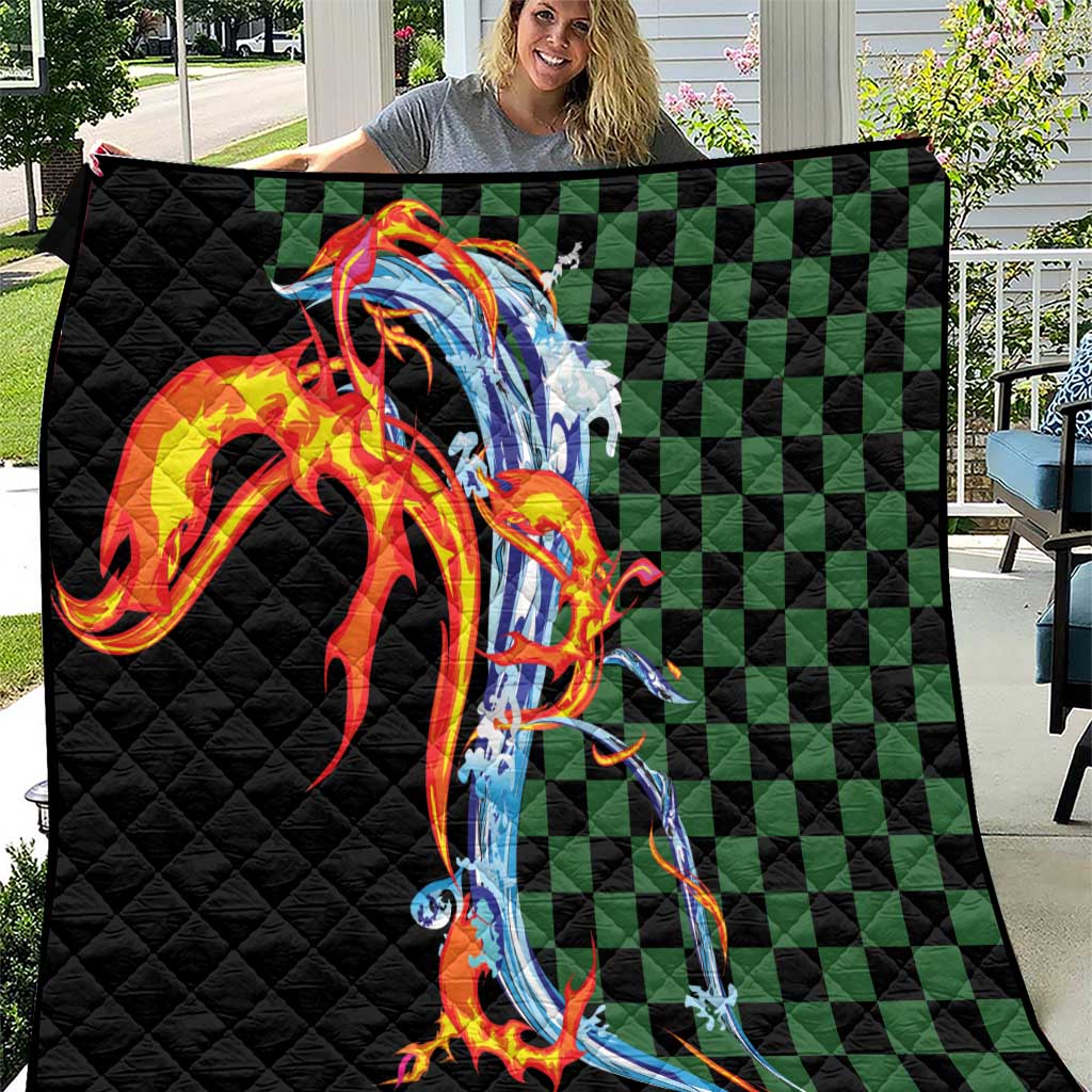 Japanese Asanoha Pattern Quilt Sun Flame Slayer Dragon Hinokami Kagura Spirit - Wonder Print Shop