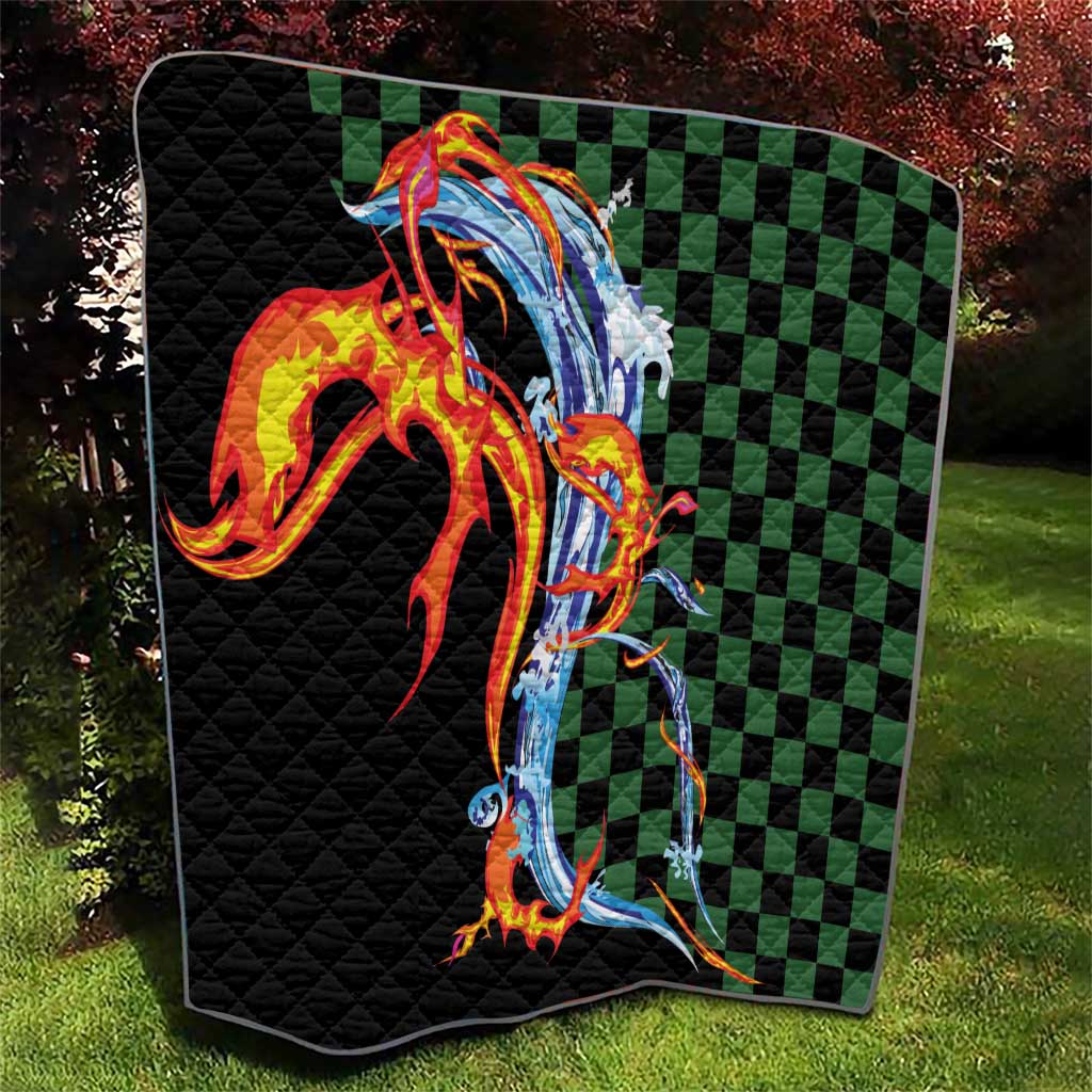 Japanese Asanoha Pattern Quilt Sun Flame Slayer Dragon Hinokami Kagura Spirit - Wonder Print Shop