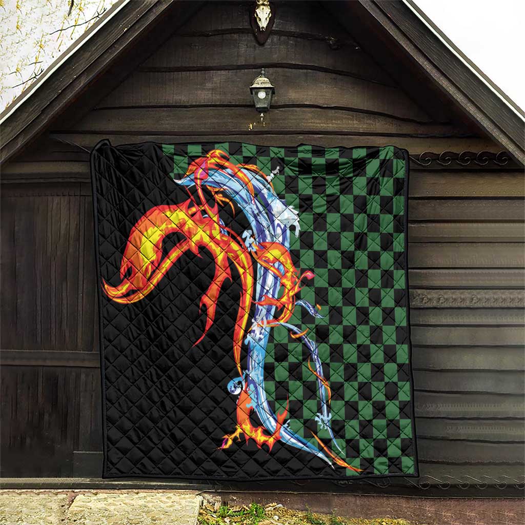 Japanese Asanoha Pattern Quilt Sun Flame Slayer Dragon Hinokami Kagura Spirit - Wonder Print Shop