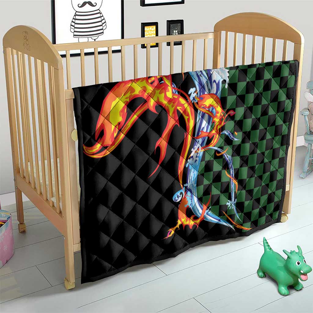 Japanese Asanoha Pattern Quilt Sun Flame Slayer Dragon Hinokami Kagura Spirit - Wonder Print Shop