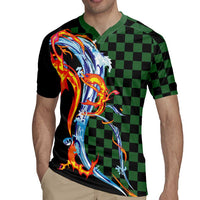 Japanese Asanoha Pattern Rugby Jersey Sun Flame Slayer Dragon Hinokami Kagura Spirit - Wonder Print Shop